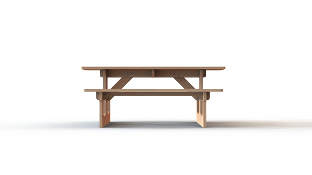 Side view of the picnic table